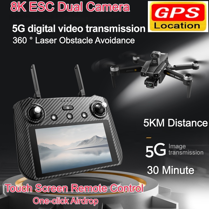 Drone Gimbal 3 Axis - โดรนไร้แปรงถ่าน 8K ESC กล้องคู่ GPS ระบบกันสั่น