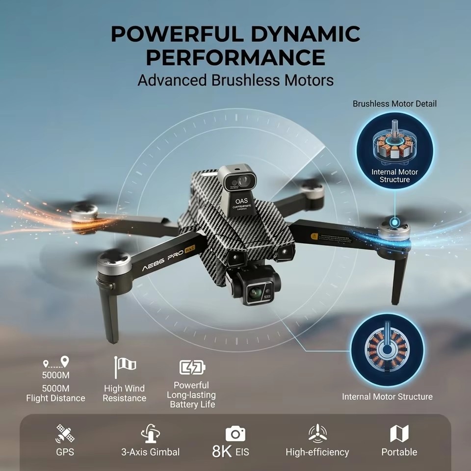 โดรนไร้แปรงถ่าน 8K ESC กล้องคู - Drone Gimbal 3 Axis บทวิจารณ์และราคา